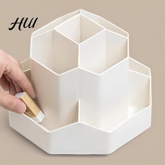 Elegant Pen Display Stand 360 Degrees Rotating Desk Organizer Large Capacity Holder Multifunctional Office Accessory for Supplies And Makeup