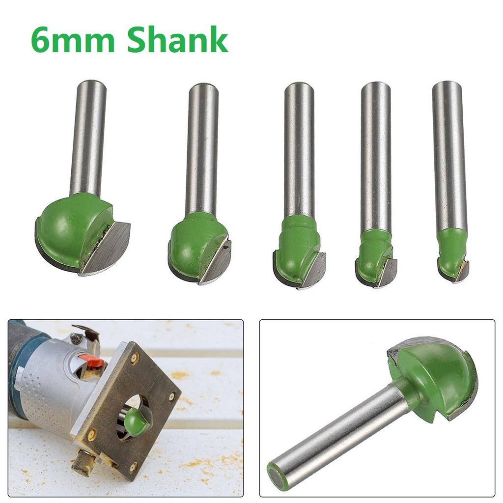 6mm Shank Ball Round Nose Cove Box Wood Router Bits Cove CNC Milling Bit Tool