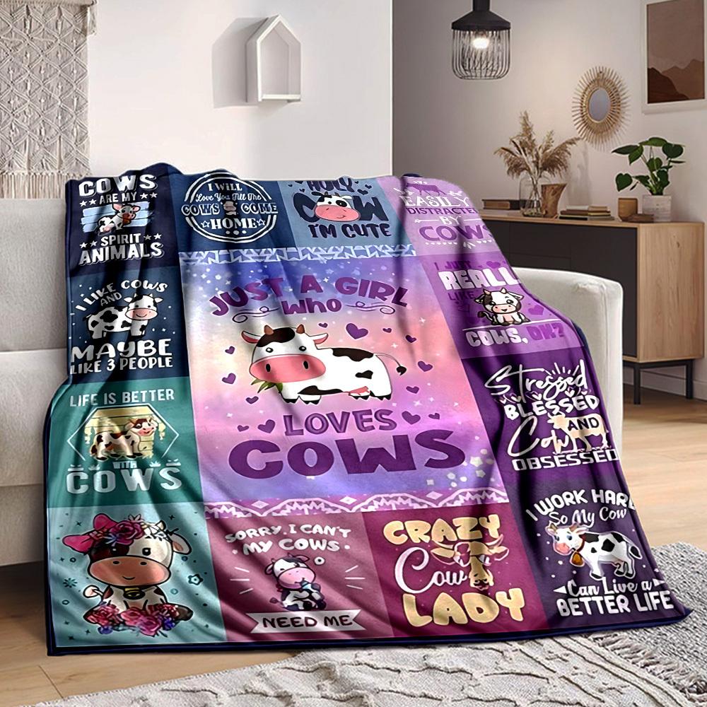 1pc Cow Lover Blanket - Perfect Gift for Birthdays, Christmas & Halloween- Soft, Warm & Versatile yy250909187