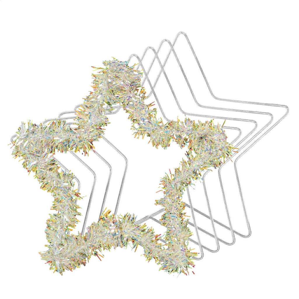 Металлические кольца для рукоделия 8 дюймов в форме звезды Кольцо для рукоделия 5 штук Инструмент для DIY ловца снов для рукоделия Цветочные композиции для дня рождения свадьбы