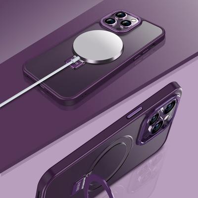 Чехол для iPhone 14 Pro из ТПУ+ПК с магнитной невидимой подставкой