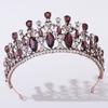 Великолепная бронзовая фиолетовая хрустальная свадебная корона, винтажная свадебная диадема, королевская тиара, корона, головной убор, свадебное платье, украшения для волос