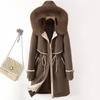 Faux Fur Collar Long Jackets for Women Winter  New Liner Detachable Female Padded Coat Winter Korean Style Parkas Hooded