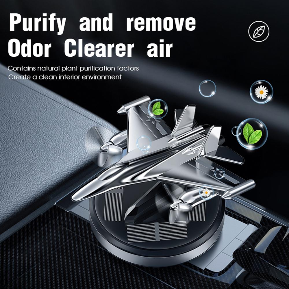 Car Air Freshener Solar Propeller Fighter Aromatherapy Car Interior Decoration Accessories Car Rotating Aromatherapy Perfume