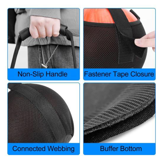 Bowling Mesh Bag Single Bowling Ball Bag with Reinforced Handle Black Bowling