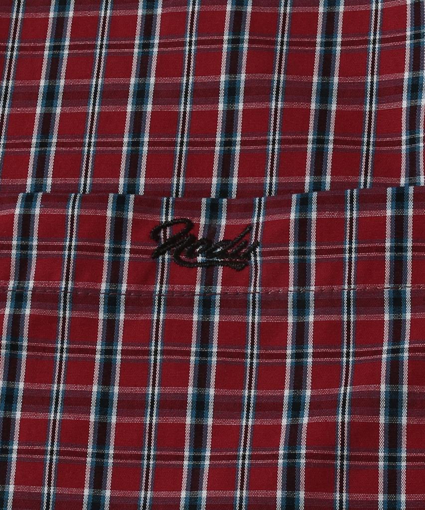 NODU Check Boxy Half Street Shirt [Red]