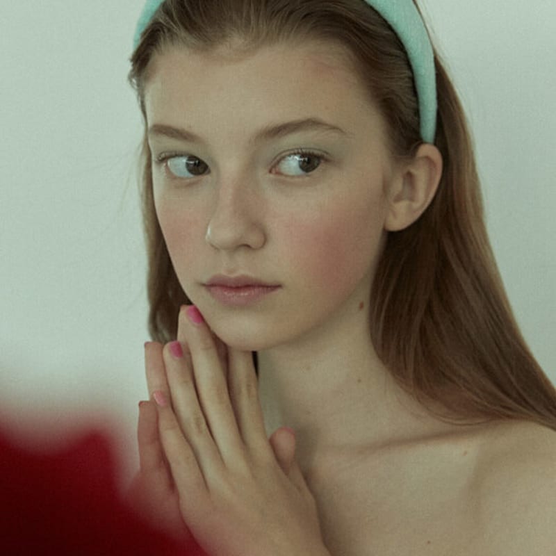 Повязка на голову Elizabeth Moments из твида бирюзово-зеленого цвета