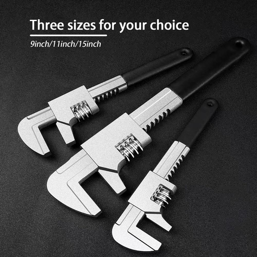 Silver F-shaped  Adjustable Wrench Multi Functional Repair Pipeline Wrench  Worker