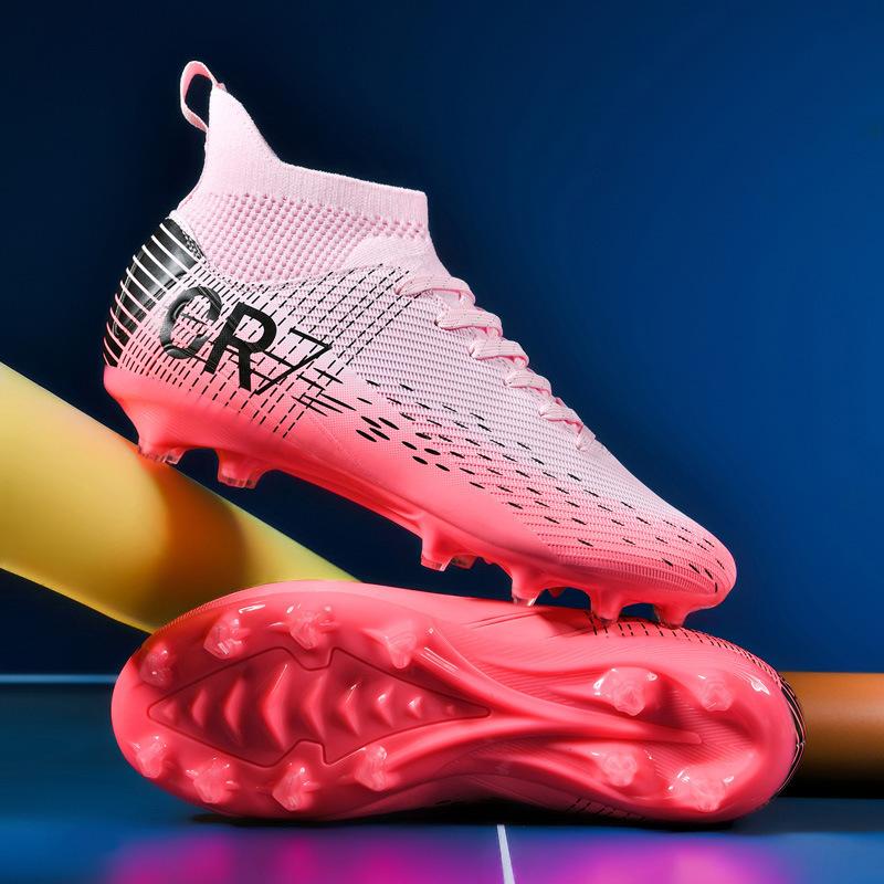 111 student football shoes men's and women's high-top spikes AG broken nails TF youth training competition sports shoes