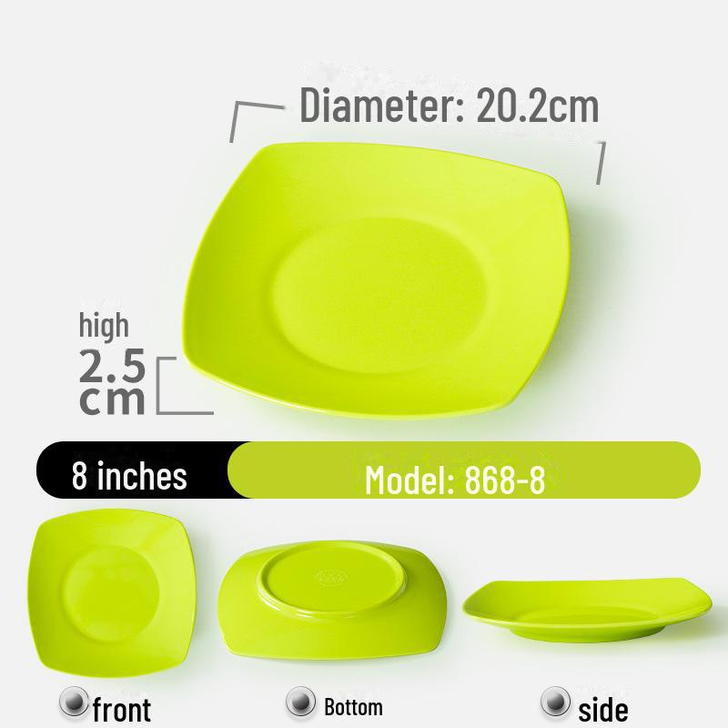 Квадратная тарелка из ударопрочного меламина - долговечный искусственный фарфор для ресторанов и отелей.