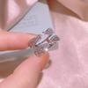 Cross Type Diamond Set Adjustable Ring with Simple Design and New Style of Niche Heavy Industry