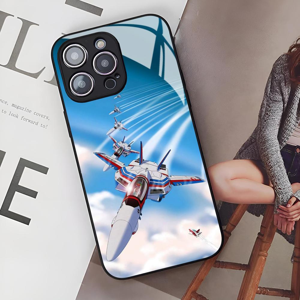 Чехол для телефона Robotech из аниме для iPhone 16 15 14 12 11 13 Pro Max Mini X Xr Xs Se 8 Plus Стеклянная крышка