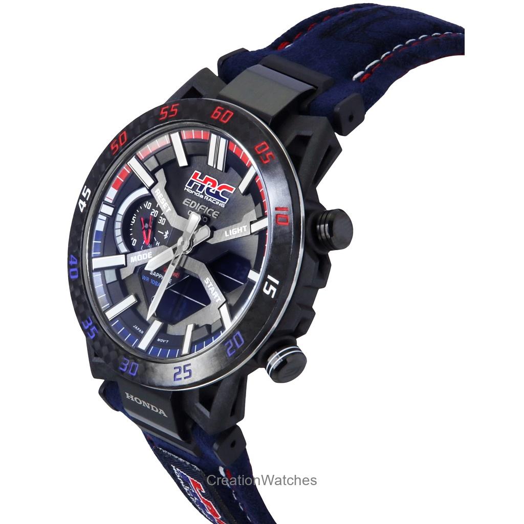 Casio Аналоговые цифровые часы Edifice Honda Racing Collaboration Smartphone Link с черным циферблатом Solar ECB-2000HR-1A 100M для мужчин