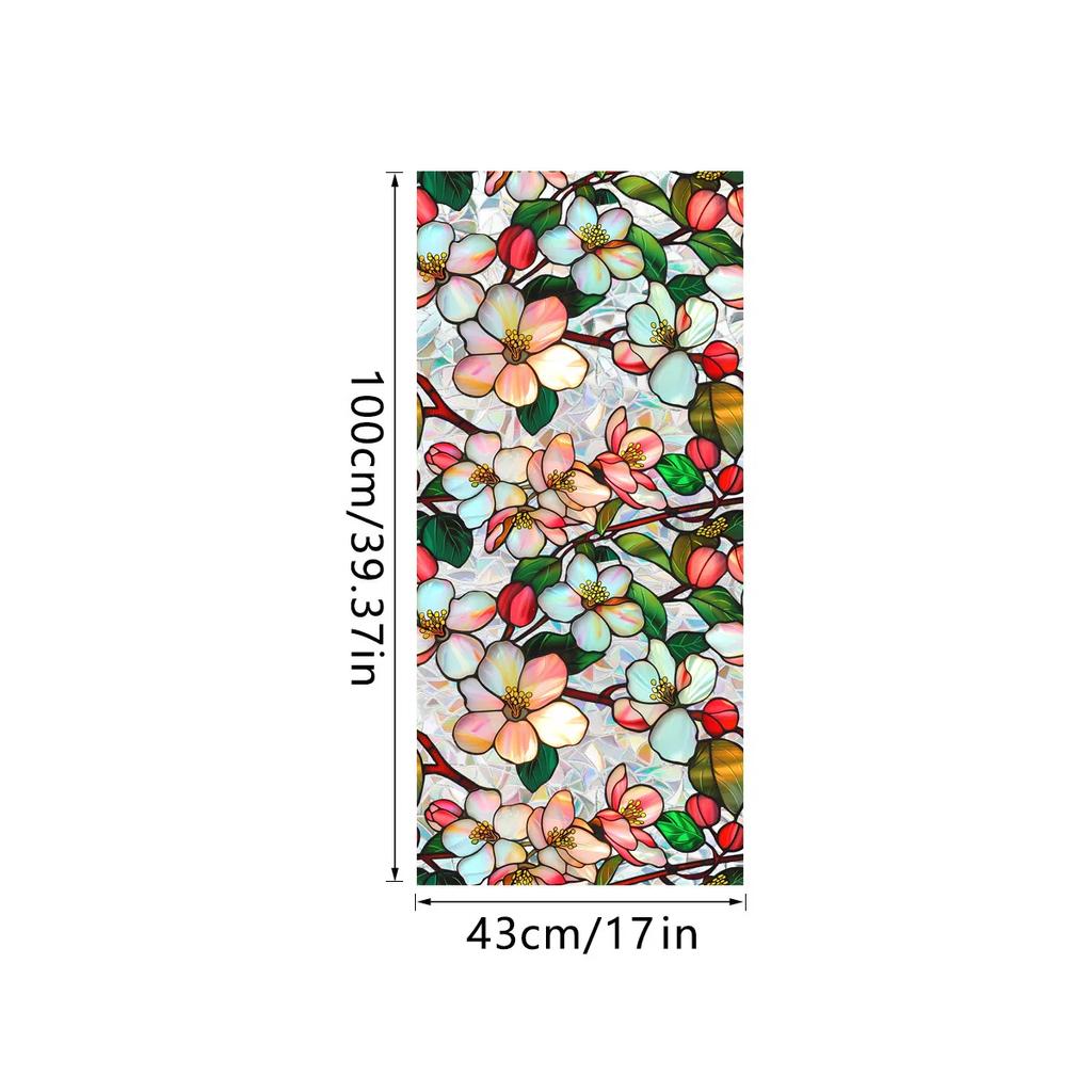 PVC Flower Window Electrostatic Stickers Privacy Protection Static Cling Decoration Reusable Glass Decals for Home Bathroom