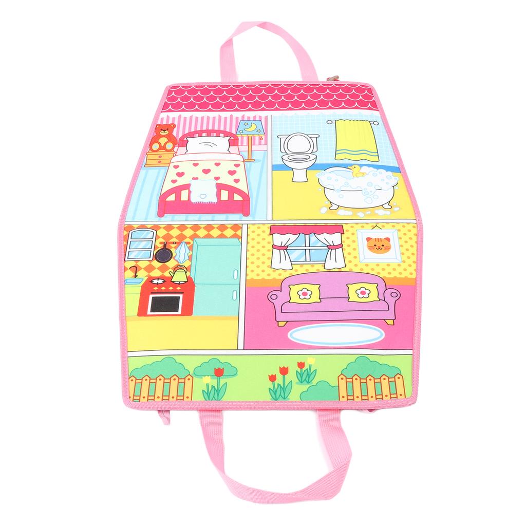 Dress Up House Felt Board Double Sided Foldable Dress Up Teaching Toy Storytelling Early Learning