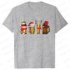 Merry Christmas Beers Men's T-shirt Drinking Lover Tees Shirt Funny Santa Beer Christmas Lights Graphic Oversized Tops for Men