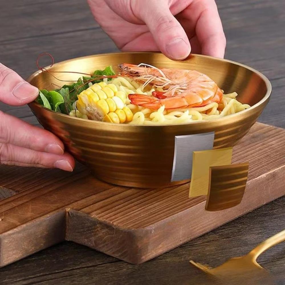 Двухслойная миска для рамена из нержавеющей стали 304, миска для супа с холодной лапшой, японская миска, для дома, ресторана