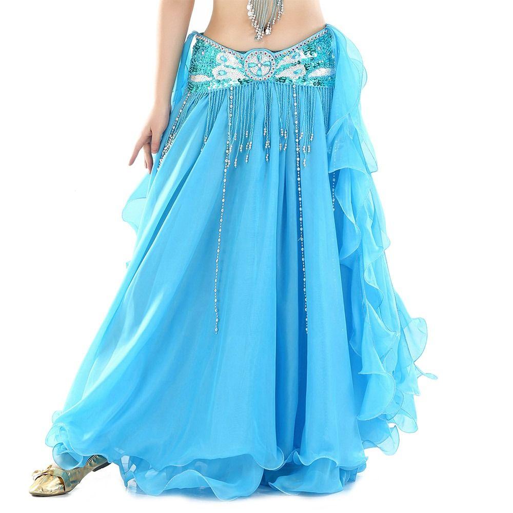 Belly Dance Accessories Sequins Shining Show Costumes Belly Dance Skirt Spanish Skirt Dancing Skirt