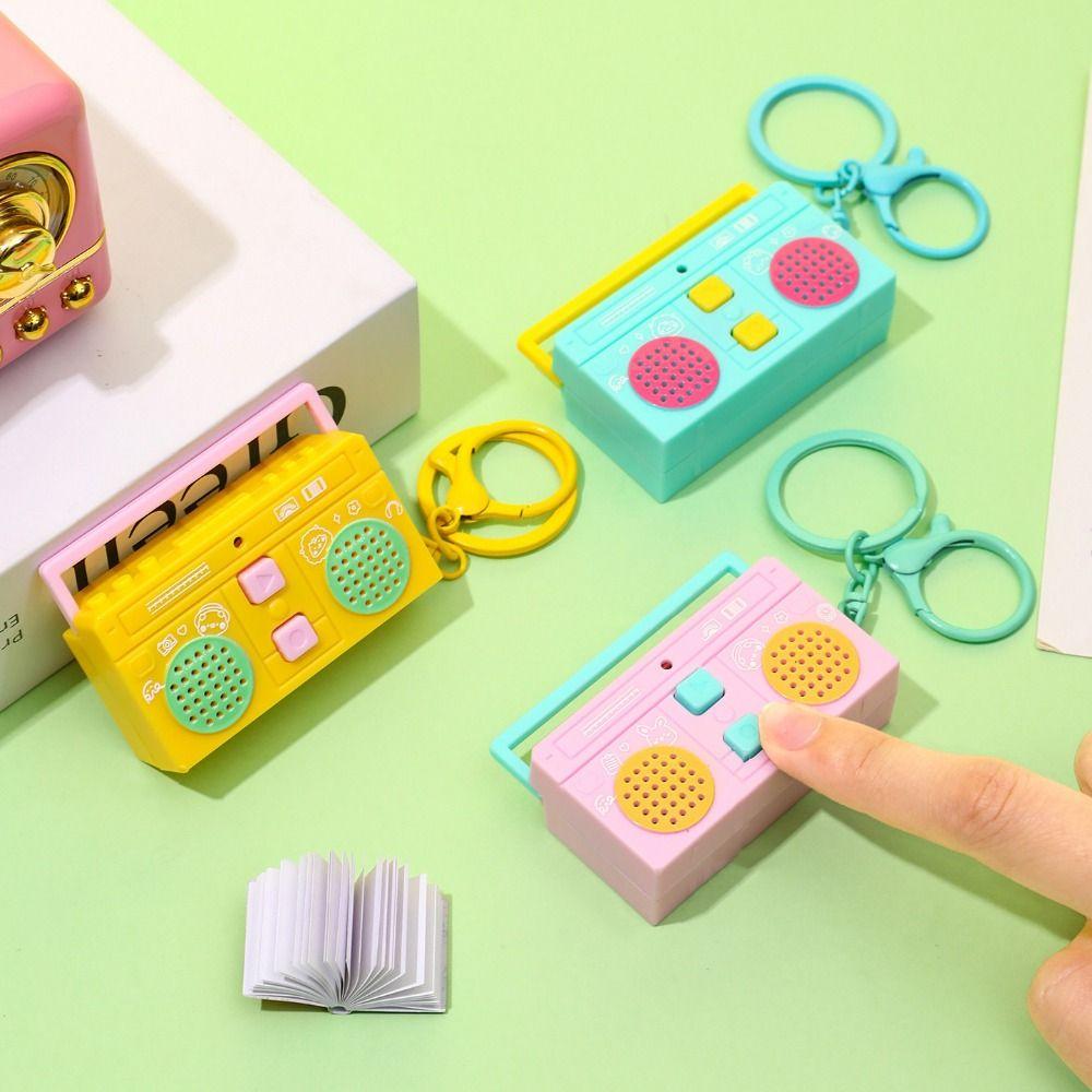 Retro Recording Key Ring Bag Hanging Small Speaker Key Holder Tape Recorder Pendant Birthday Gifts