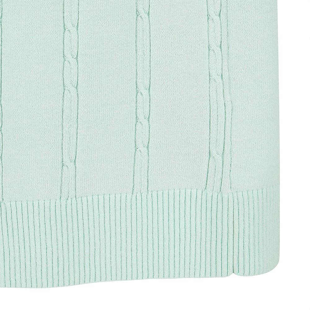 MALBON GOLF M Chain Cable Pattern Casual Short Sleeve Knit Pastel Blue (Man)