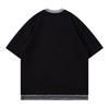 Men's Casual Short Sleeve Color Block Crew Neck T-Shirt with Embroidered Tie Design