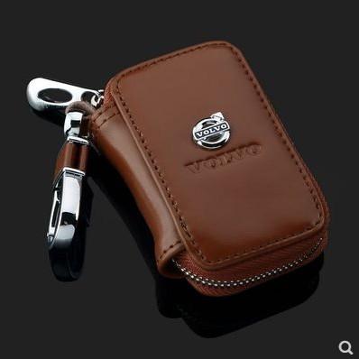 Zipper Leather Key For Volvo XC40 XC60 XC90 C30 C70 S40 S60 S80 S90 T5 T6 T8 V40 V50 V60 V70 V90 AWD Universal Keychain Cover