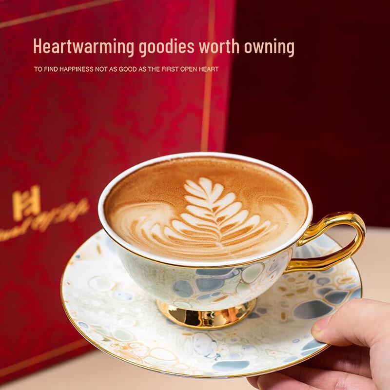 DHGU Позолоченный Европейский Кофейный и Чайный Сервиз из Костяного Фарфора