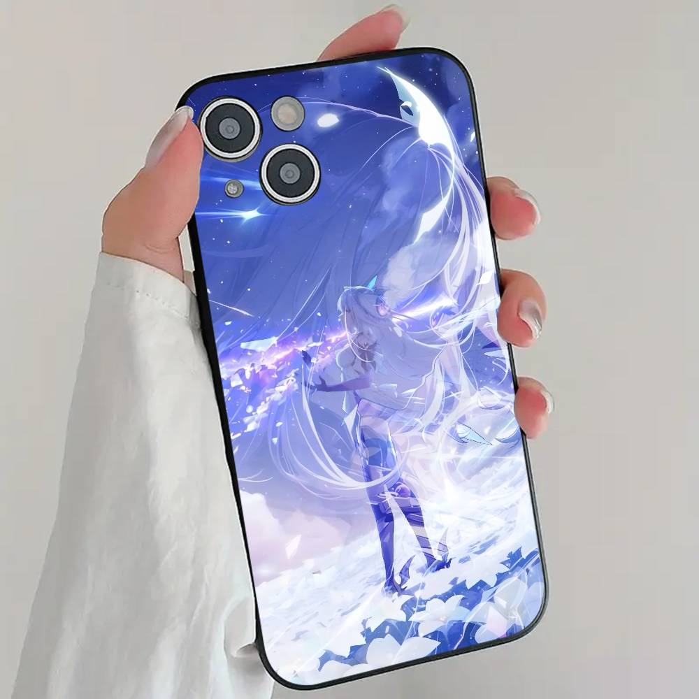 Чехол для телефона S-Skirk Anime Game G-Genshin I-Impact Крутой Черный Силиконовый Мягкий Для IPhone 16 15 14 13 12 11 X XR Plus Pro Max Plus