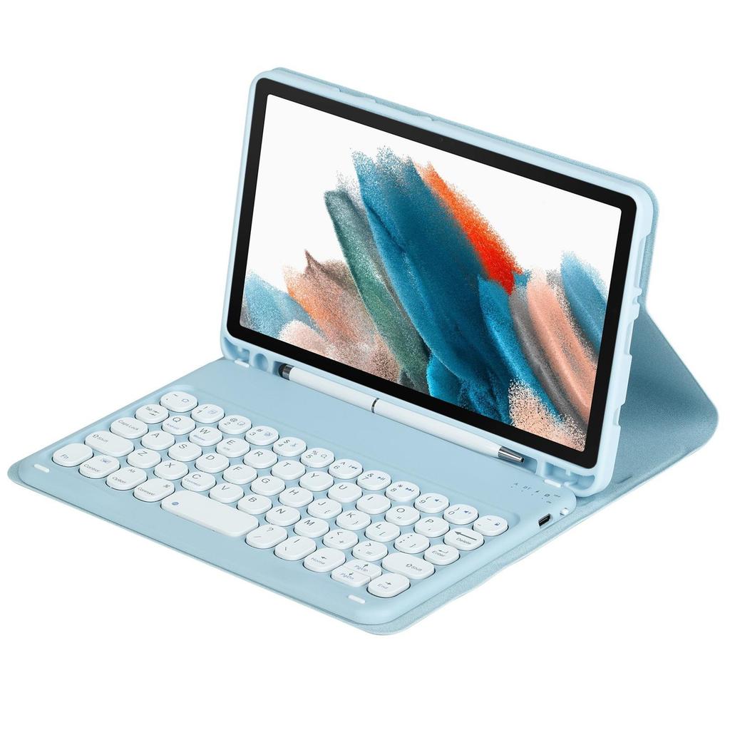 Совместимо с Samsung Galaxy Tab A11: Чехол со слотом для стилуса и круглой крышкой, Bluetooth-клавиатура для 8,7-дюймового планшета.