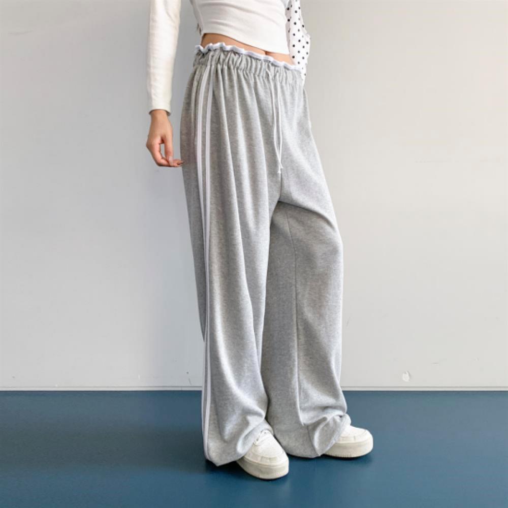 New ArrivalS Open Run Women S caSual CoTTon Blend Track Shirring Wide Training T