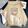Peach Cat Love Boba Print Hoodies Bubble Tea Sweatshirt Girls Kawaii Cartoon Sudaderas Men's Tops Kawaii Winter Clothes Women