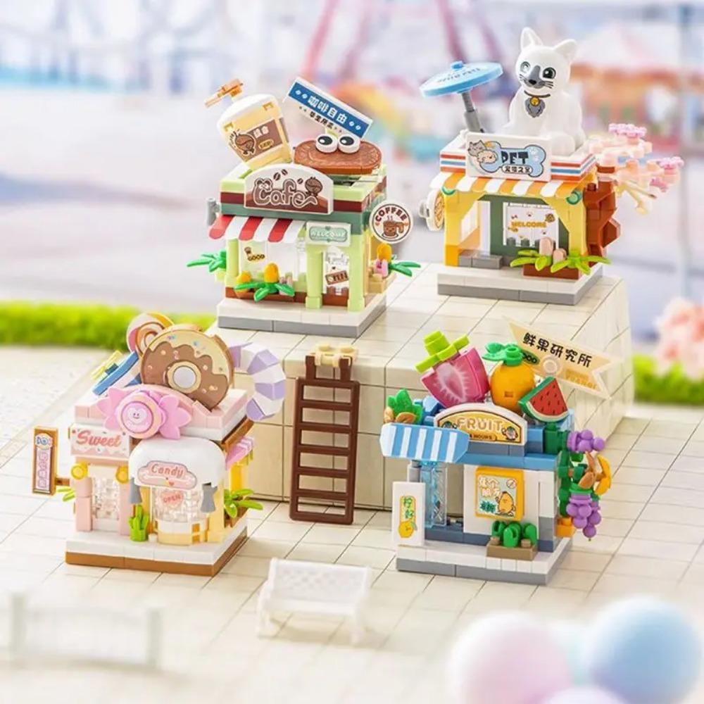 House Building Blocks Household Appliance Dessert Store Street View Snack Children's Toys Boys Girls Gifts Compatible With Lego