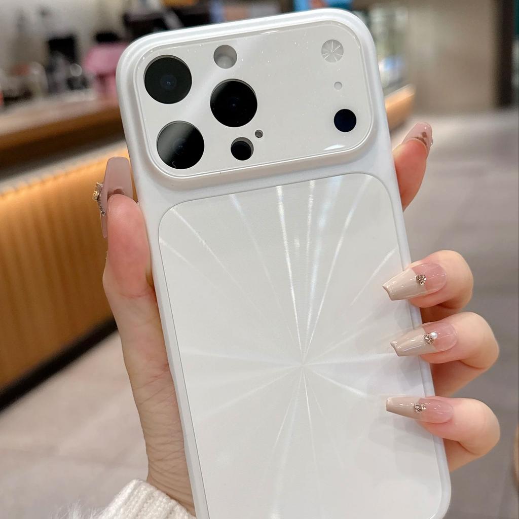 Laser Aurora CD Pattern Camera Protection Case for iPhone 17 16 15 14 13 Pro Max Shockproof Bumper Hard Glitter Cover
