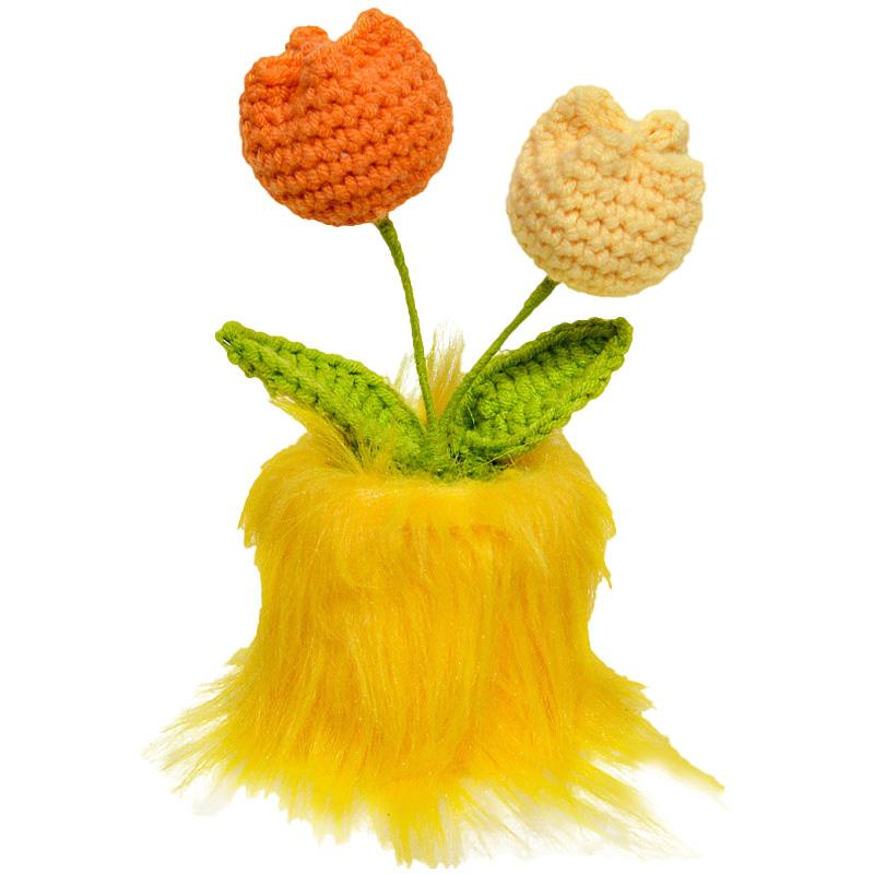 Вязаные крючком разноцветные ручные работы своими руками имитация тюльпана декоративные подарки подарок вязаные цветы из пряжи домашний декор 2 цвета