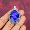 Подвеска с синим сапфиром, подвеска из драгоценного камня ручной работы, подвеска из стерлингового серебра 925 пробы, антикварные ювелирные изделия, для подарка на помолвку