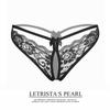 Low-Waist Sexy Lace Open Crotch Thong Panties - Transparent & Tempting 