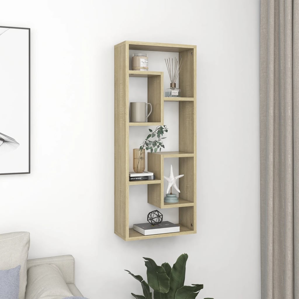 Vidaxl Półka Ścienna, Dąb Sonoma, 36X16X90 Cm, Materiał Drewnopochodny