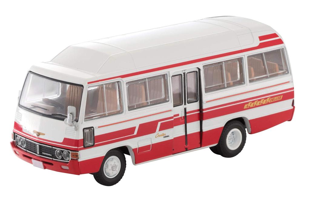 Tomica Limited Vintage Toyota Coaster High Roof Deluxe Car Finished Product 1/64 LV-184b White/Red