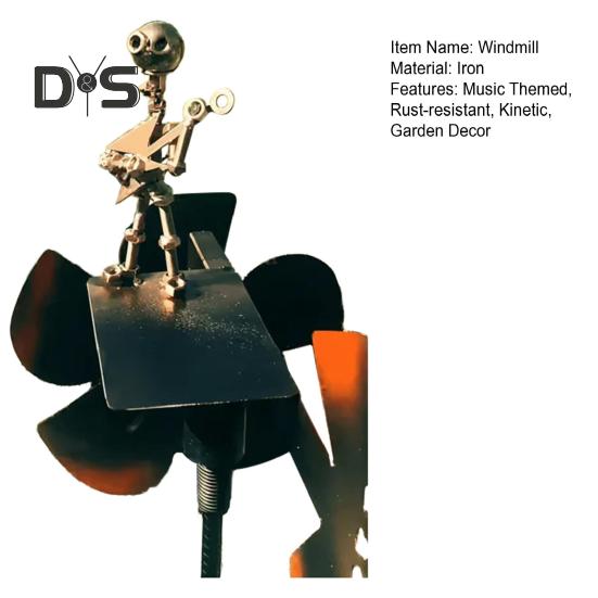Садовый гитарист ветряная мельница металлическая ручная работа рок-гитарист скульптура музыкальный человек ветряная мельница для любителей музыки подарок двор газон декор