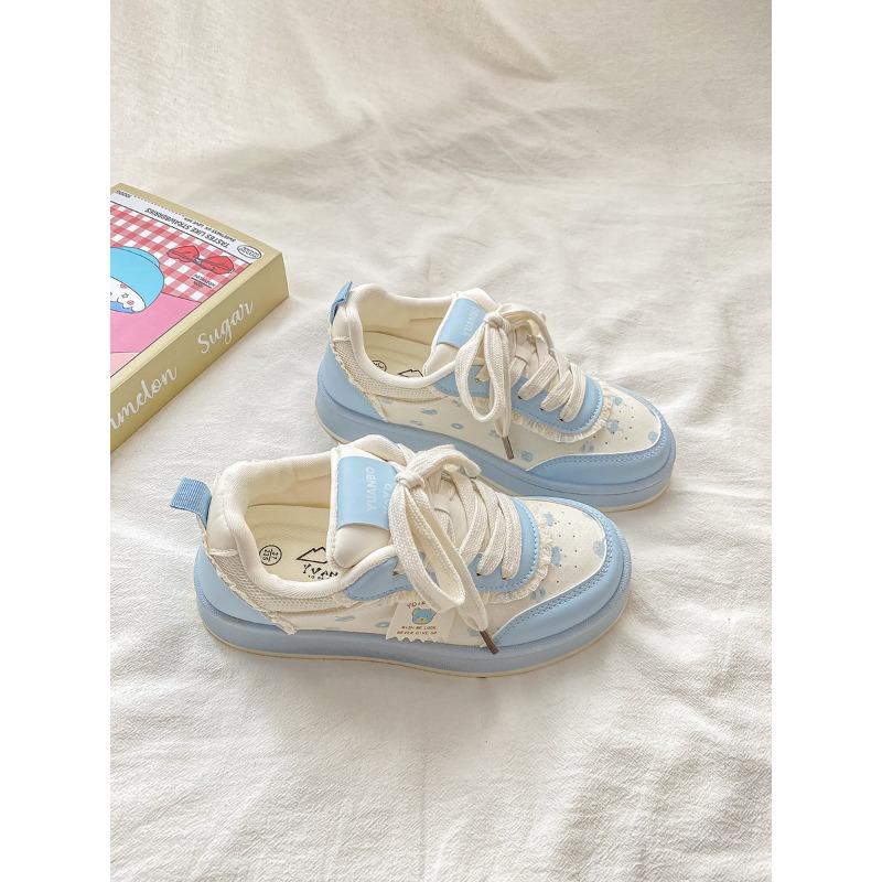 Маленькие белые туфли на толстой подошве женские студенческие 2 новые универсальные дышащие повседневные кеды туфли-батон женские