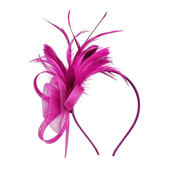 Ретро-ободок-fascinator из сетки и перьев с цветочными акцентами для женщин - Идеально подходит для чаепитий, коктейльных вечеринок или свадеб