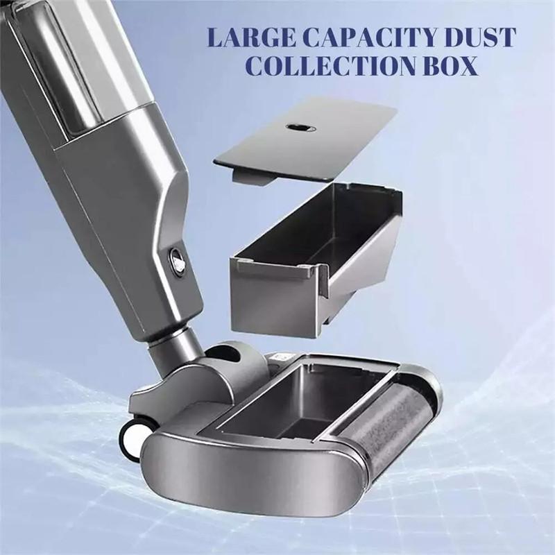 Перезаряжаемая электрическая швабра-пылесос автоматическая 2 в 1 для влажной и сухой уборки дома, ручной беспроводной подметальник для твердых полов