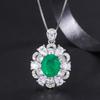 Emerald Banquet Pendant Simulation Paraiba Ring Ladies' Jewelry Set