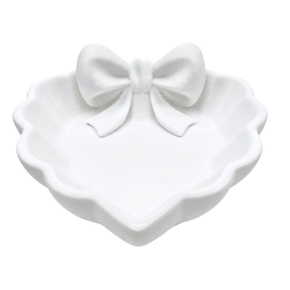 Love Heart Shell Shape Bow Jewelry Tray 3D Printed Jewelry Storage Box Office Supplies