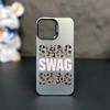 Чехол для телефона со принтом леопарда SWAG для IPhone 17 17E 16E 13 Plus 15 Pro Max 14 16 11 12 Усиленные углы Ударопрочный чехол Coque