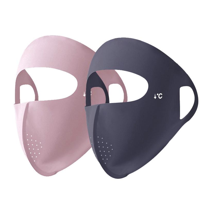 Солнцезащитная маска для женщин летом УФ-защита Солнцезащитный козырек Ледяная шелковая маска для лица Маска для лица Gini Защитная стереоскопическая маска