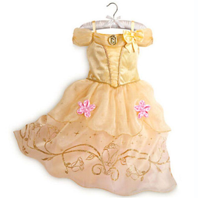 Элегантное детское платье принцессы для девочек для косплея Рапунцель Белль Золушки
