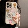 Защитный чехол Zhitai Cartoon Wheat Shell для Apple iPhone 14, 16, 15 Pro Max, 13, 11, 7/8 с браслетом.