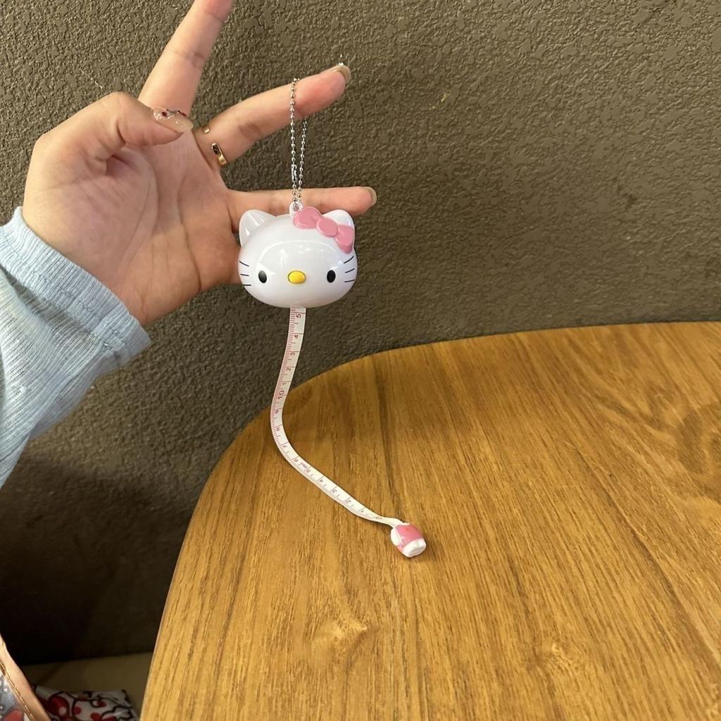 1 шт. Портативная мини-рулетка Hello Kitty, компактная, выдвижная, мультяшная, мягкая - для измерений тела, одежды, телескопическая линейка