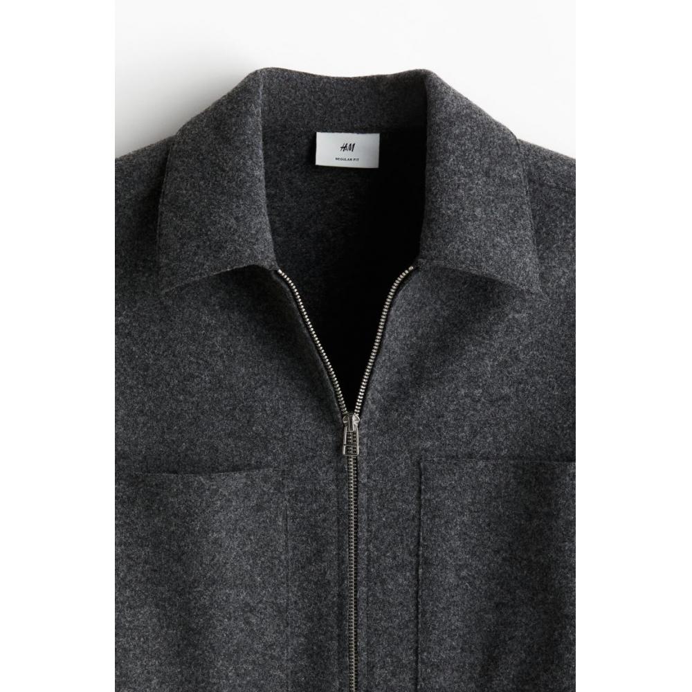 Куртка HM Zip Up Regular Fit Темно-серый